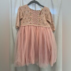 Wild Wawa boutique exclusive pink Knit and Tulle Dress